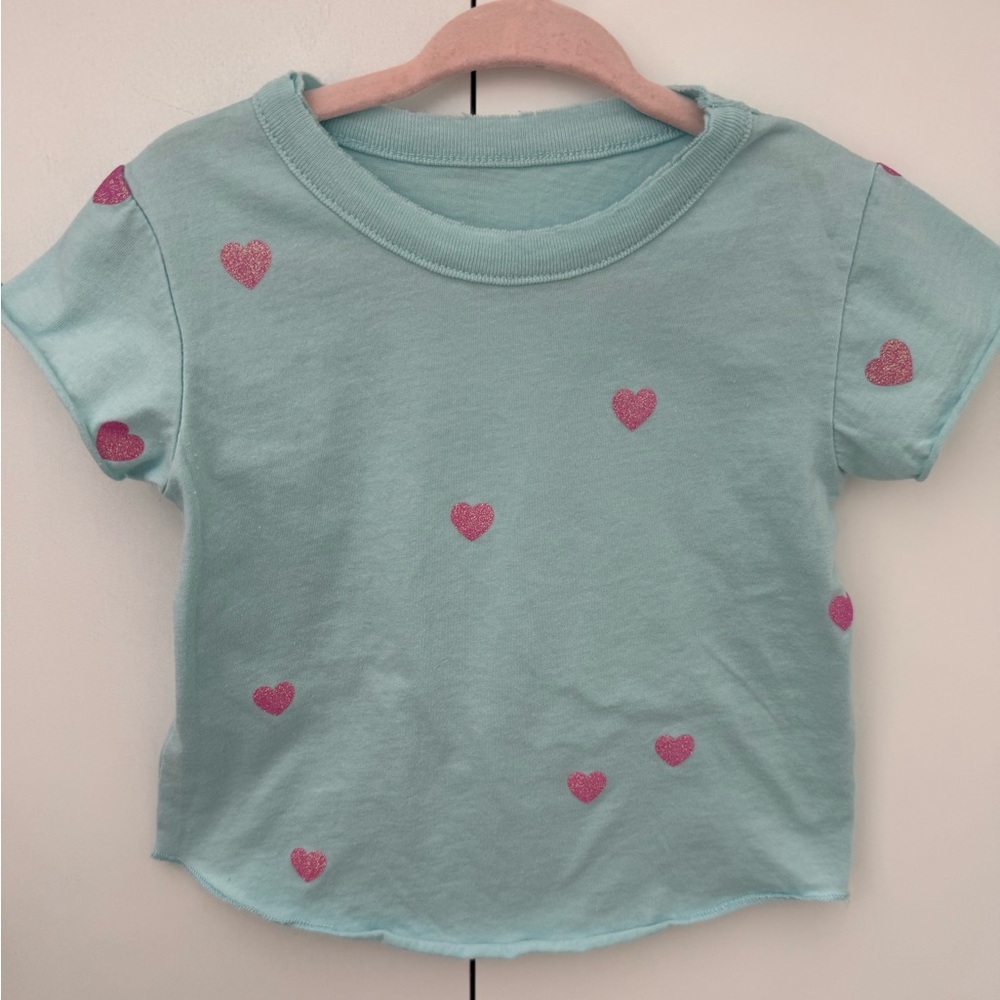 Chaser Girls Short Sleeve Hearts Shirttail Crew Neck Tee 2 or 3 - Picture 4 of 7